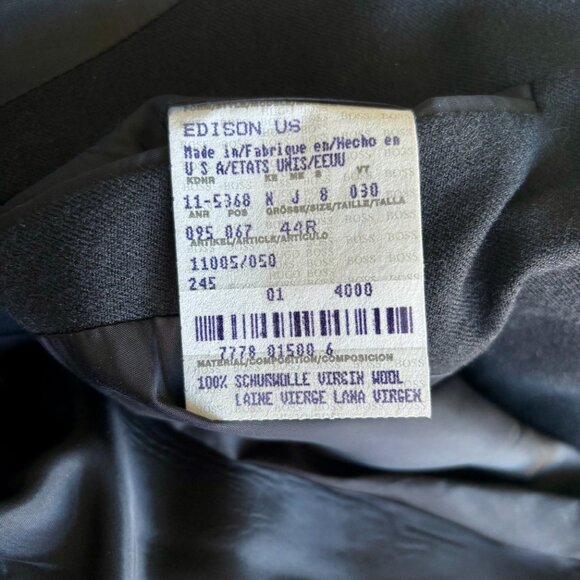 SALE! Vintage 90's Hugo Boss Edison US 100% Virgin Wool Sport Coat 44R - Picture 6 of 7